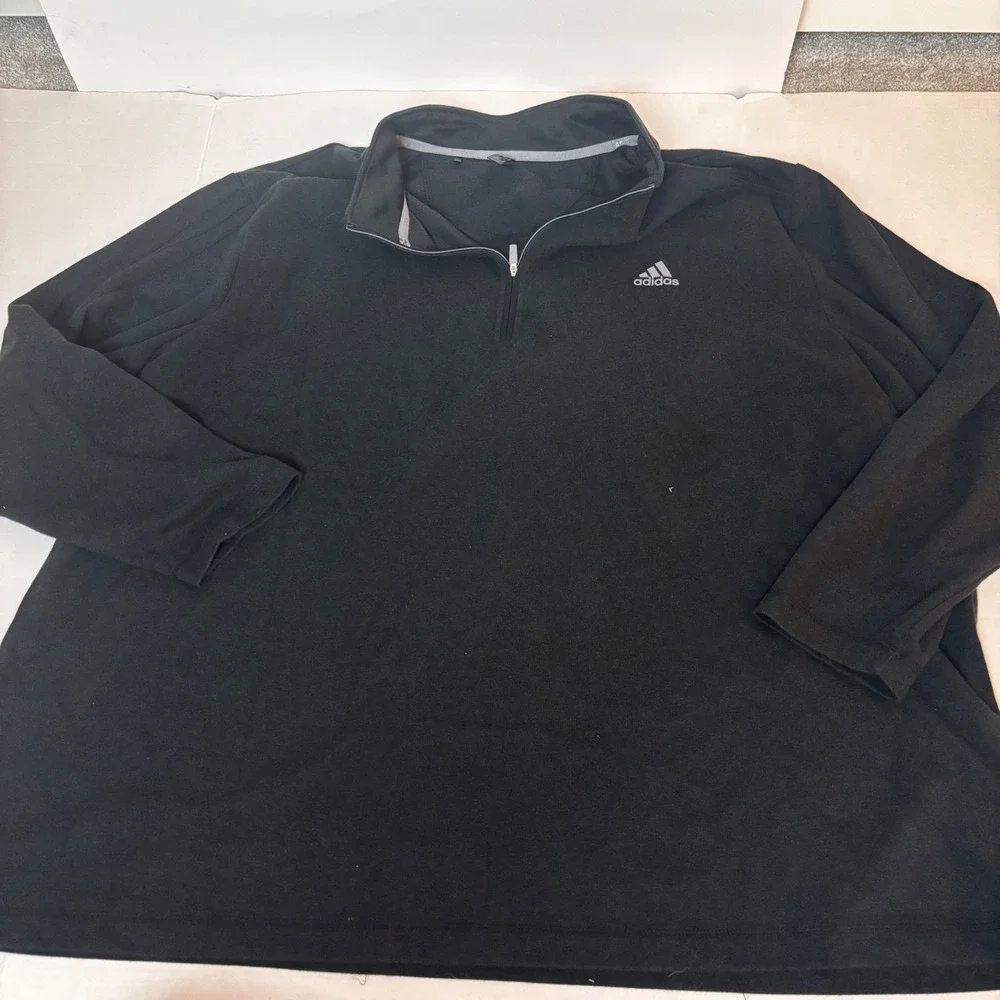 Adidas Men Primegreen Quarter Zip Black 4XL Sport Preppy Work Casual Lightweight